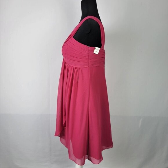 Bill Levkoff Evening Dress One Shoulder Dress Size 10  Pink Ruched Lined Party - Picture 3 of 8